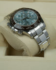 Rolex Daytona Ice Blue Platinum Baguette 116506 case lug upper right