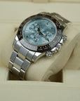 Rolex Daytona Ice Blue Platinum Baguette 116506 case lug lower right