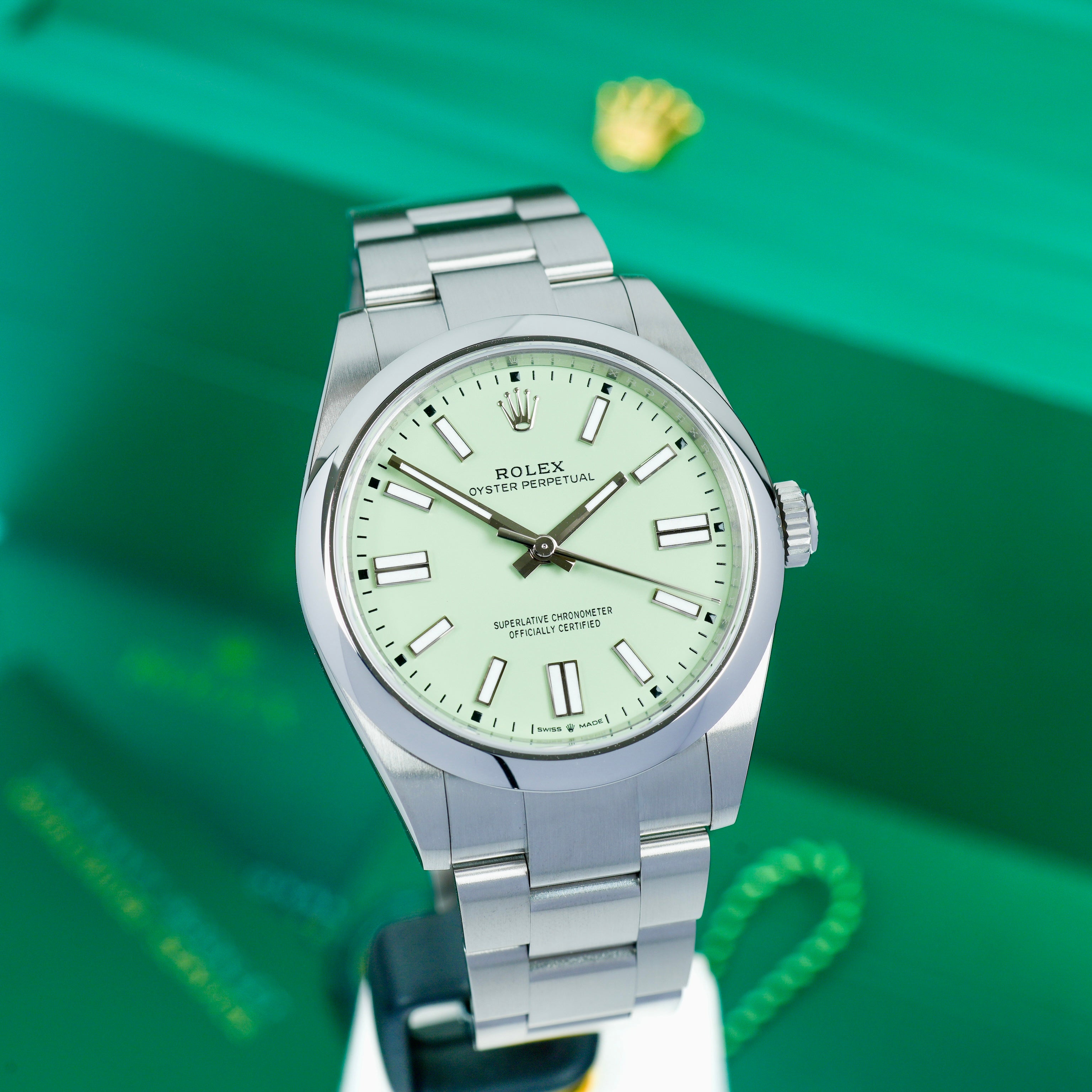 Rolex Oyster Perpetual Pistachio 134300 41mm – JJ Timepiece Co