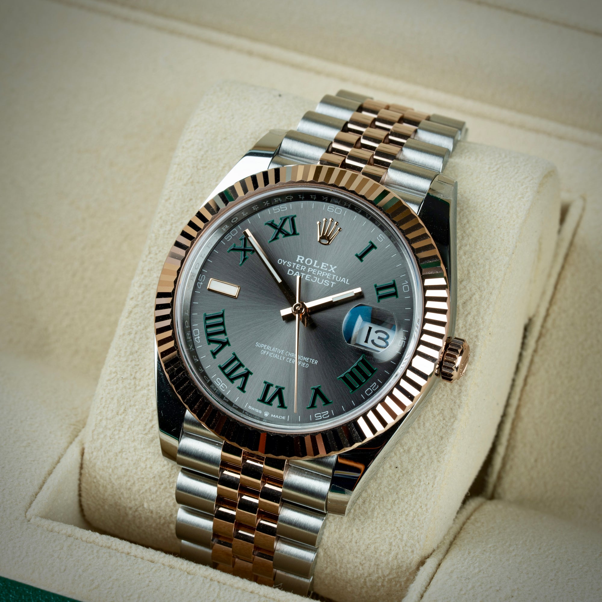 Rolex Datejust Wimbledon 126331 Closeup