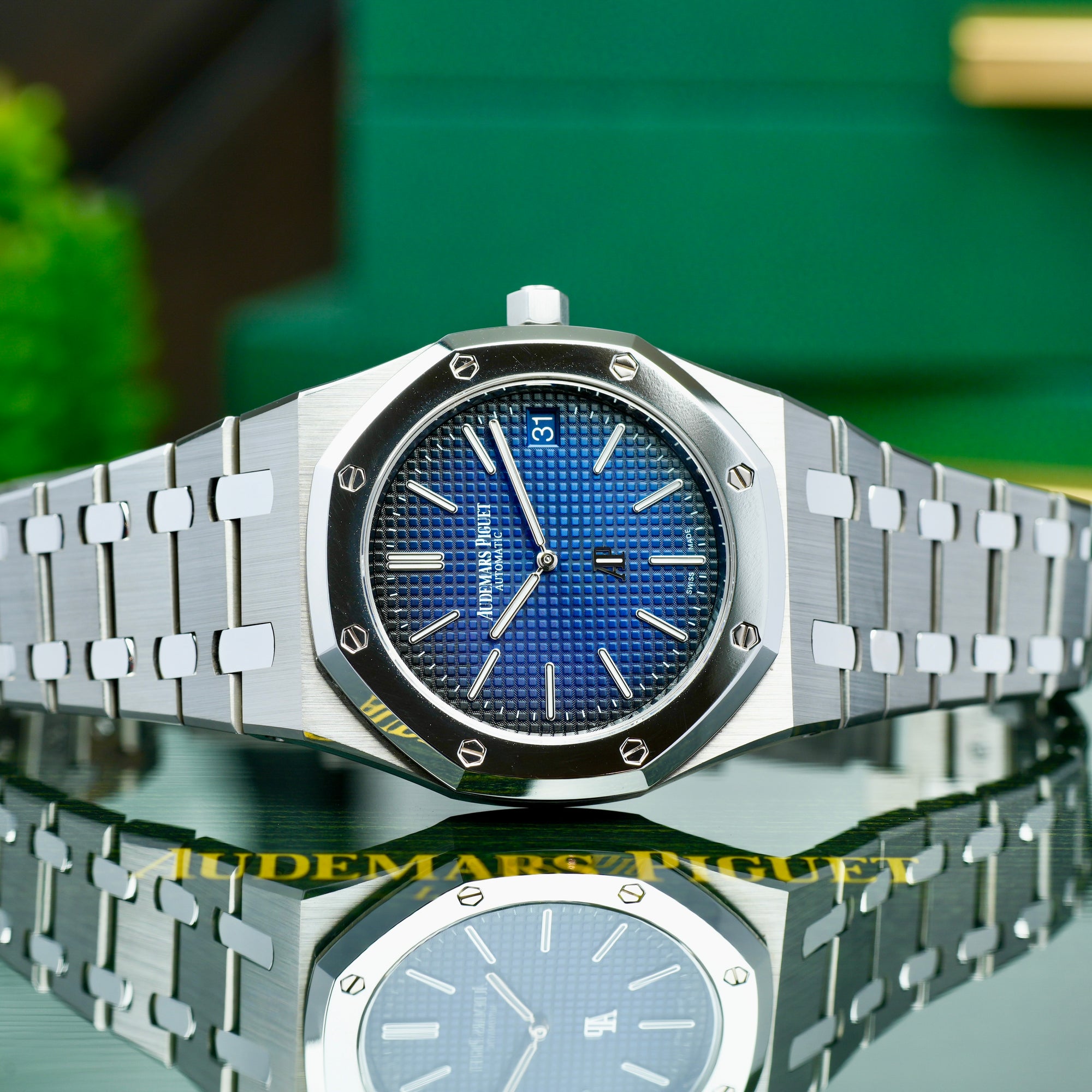 Audemars Piguet Royal Oak Jumbo Extra Thin Blue 15202IP 39mm Titanium Platinum