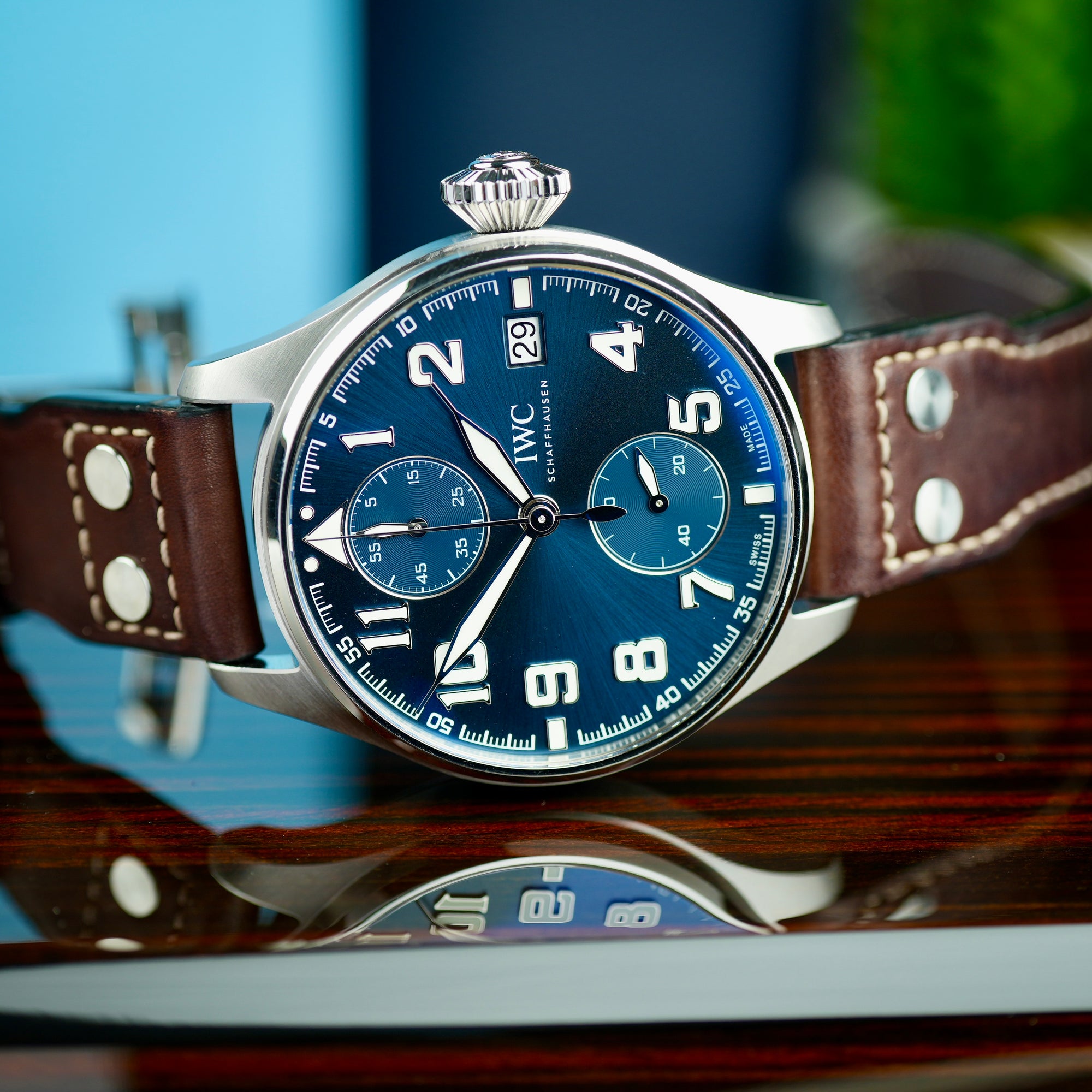 IWC Big Pilot Monopusher Le Petit Prince Blue 46mm front