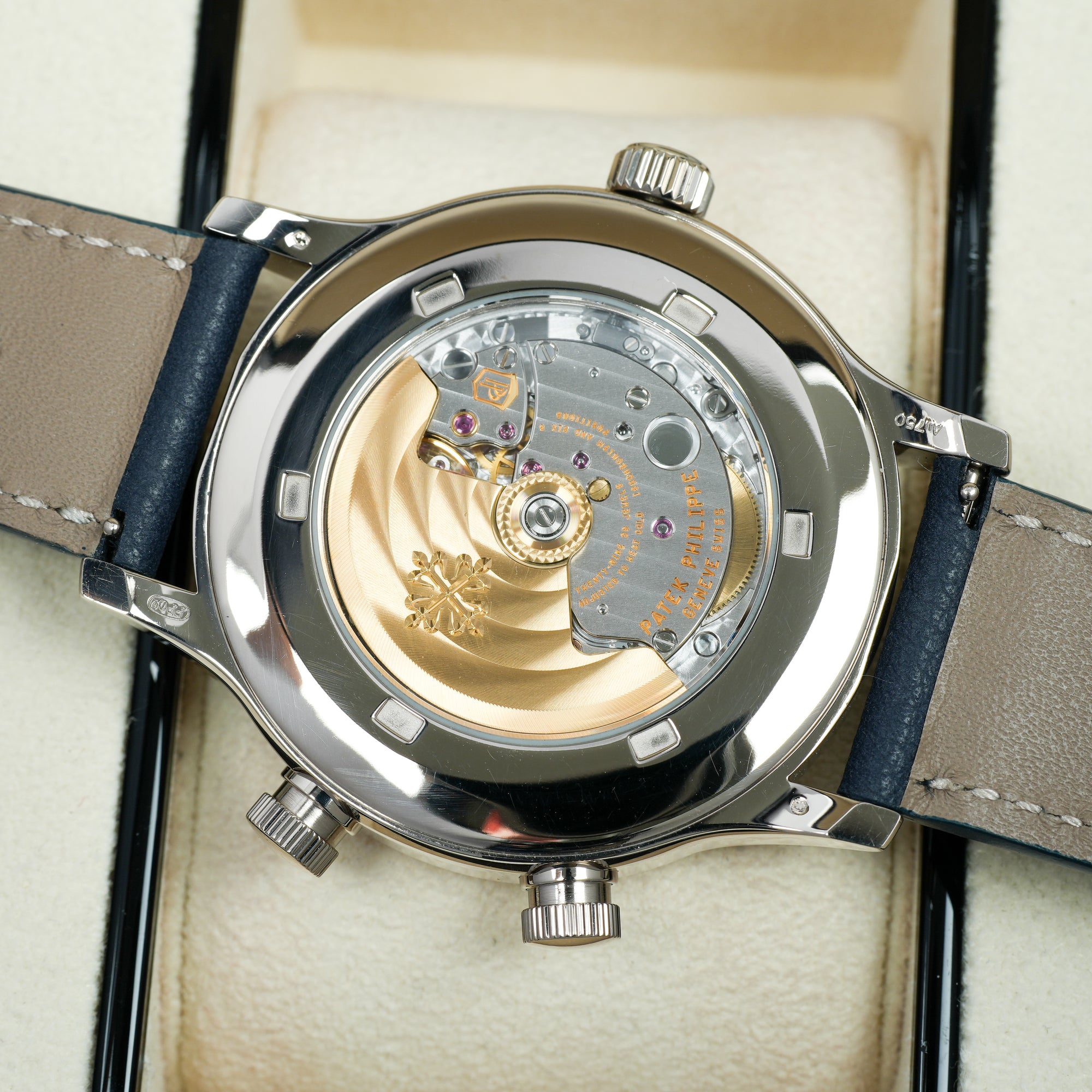 Patek Philippe Calatrava Pilot Travel Time 5524G-001 42mm caseback movement