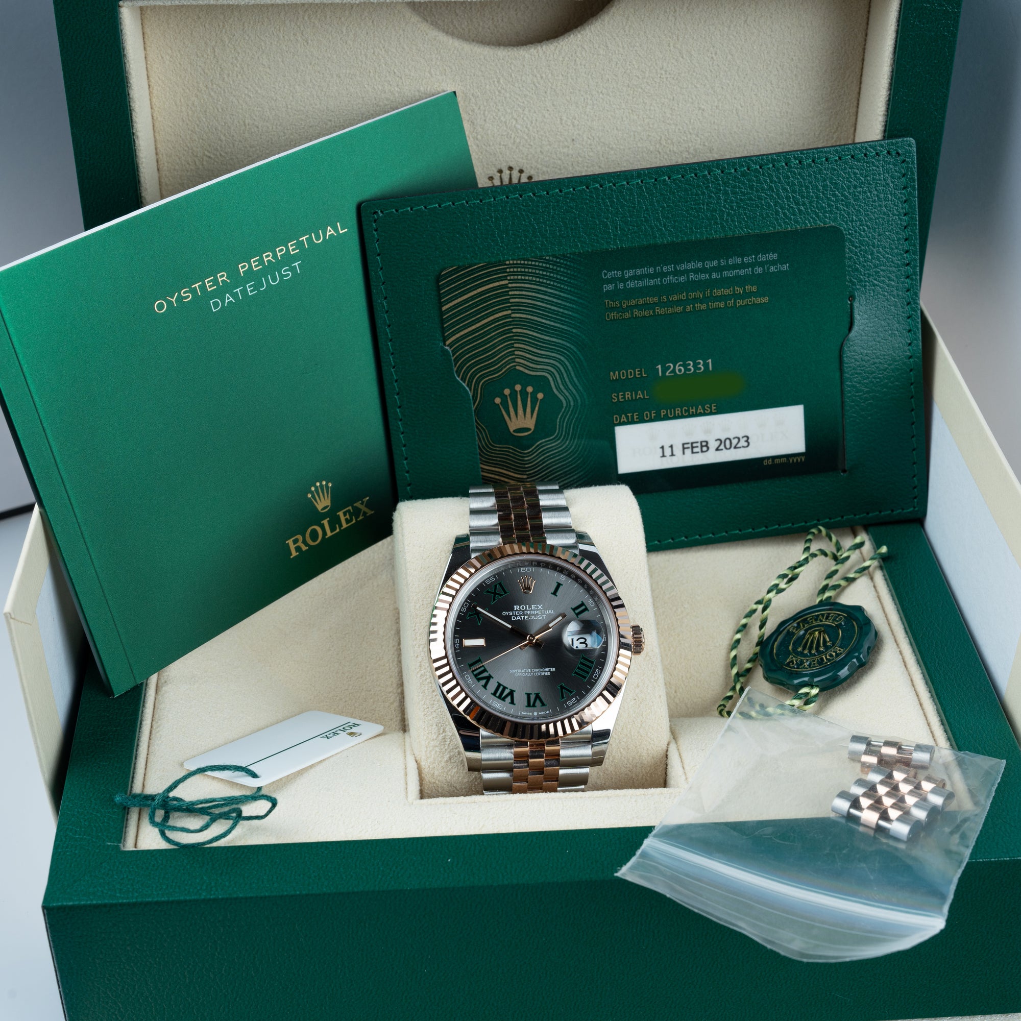 Rolex Datejust Wimbledon 126331 Box &amp; Papers