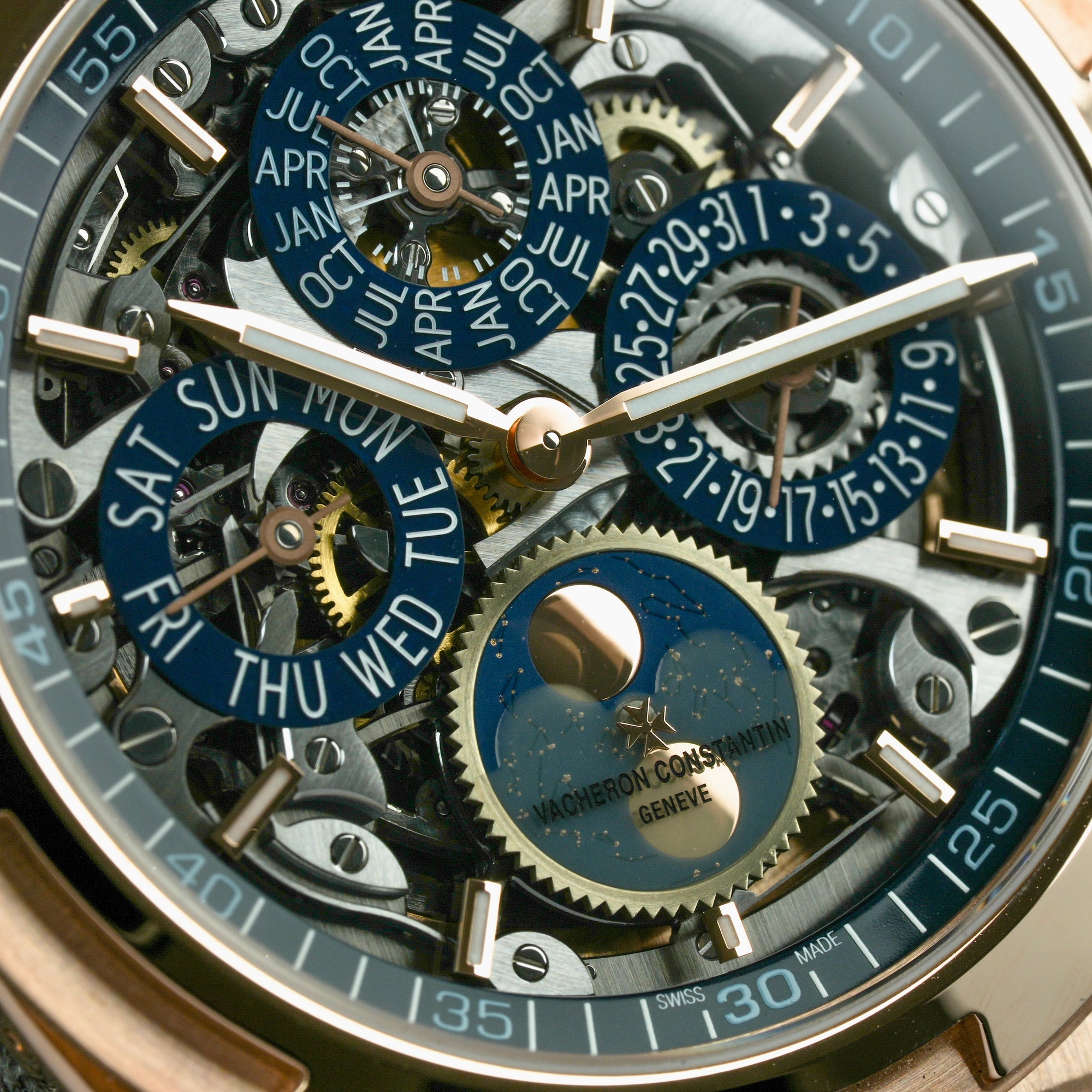 Vacheron Constantic Overseas Perpetual Calendar Ultra Thin Skeleton 4300V/220R-B642 dial