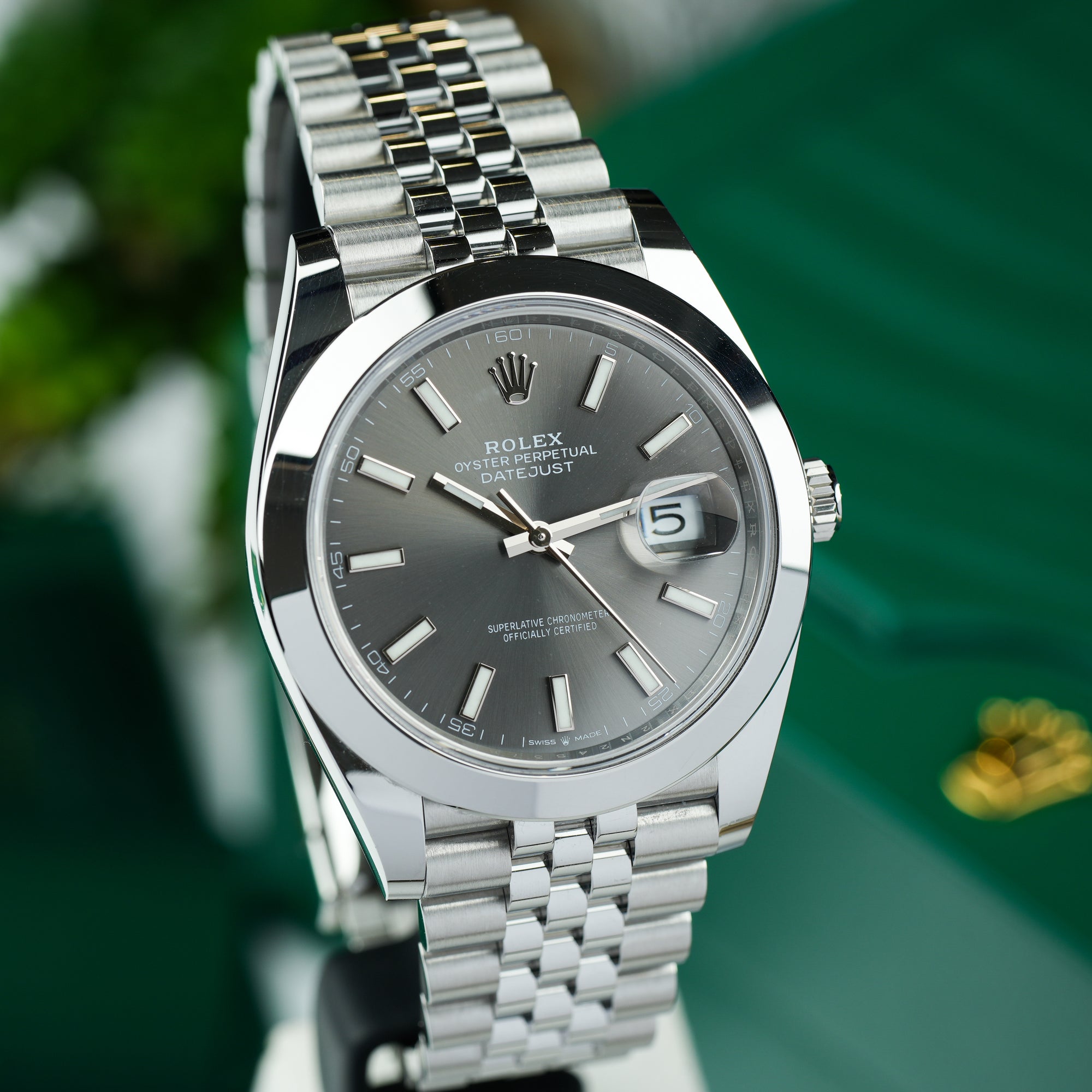 Rolex Datejust Slate 41mm Closeup