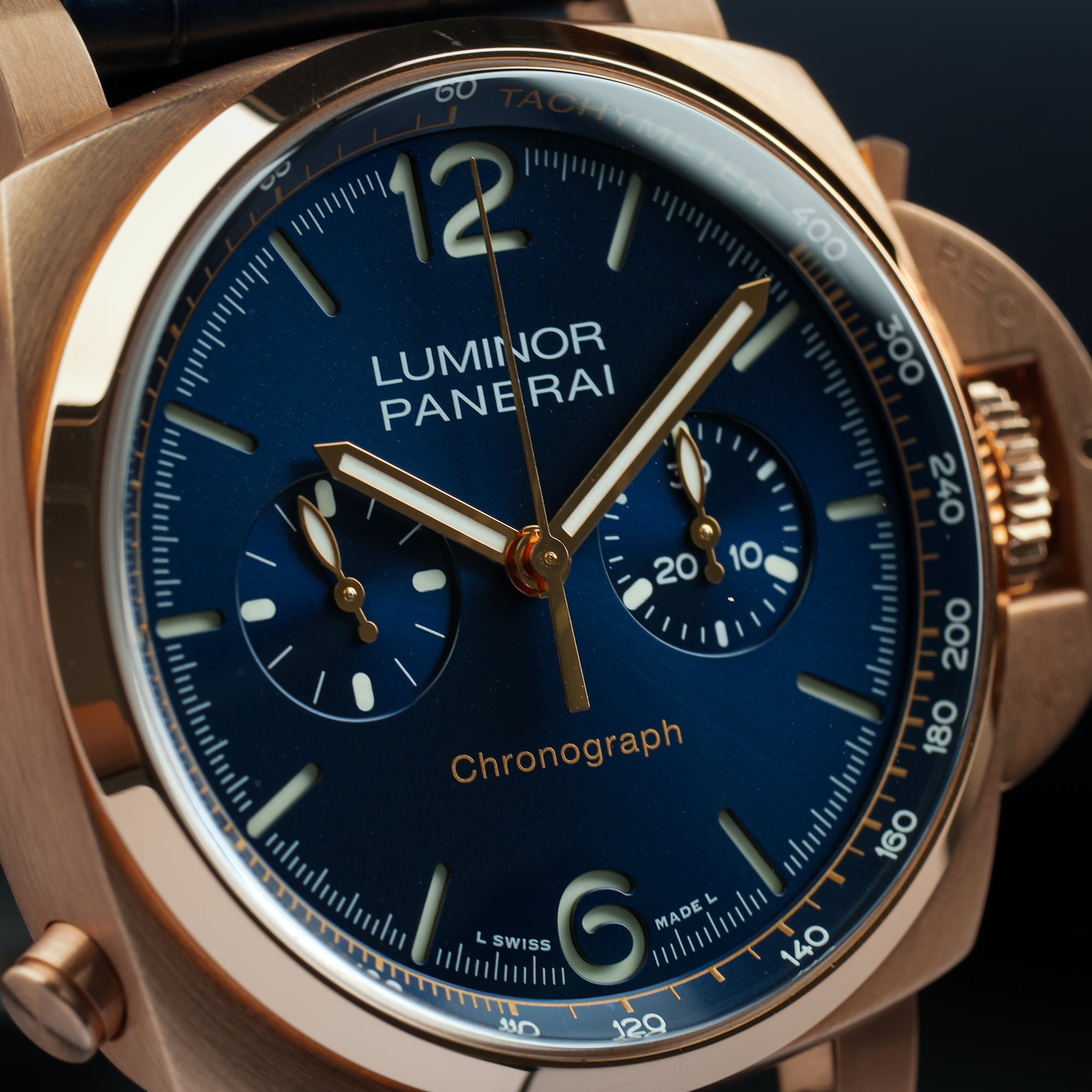 Panerai Luminor Goldtech Blu Notte 44mm Close Up