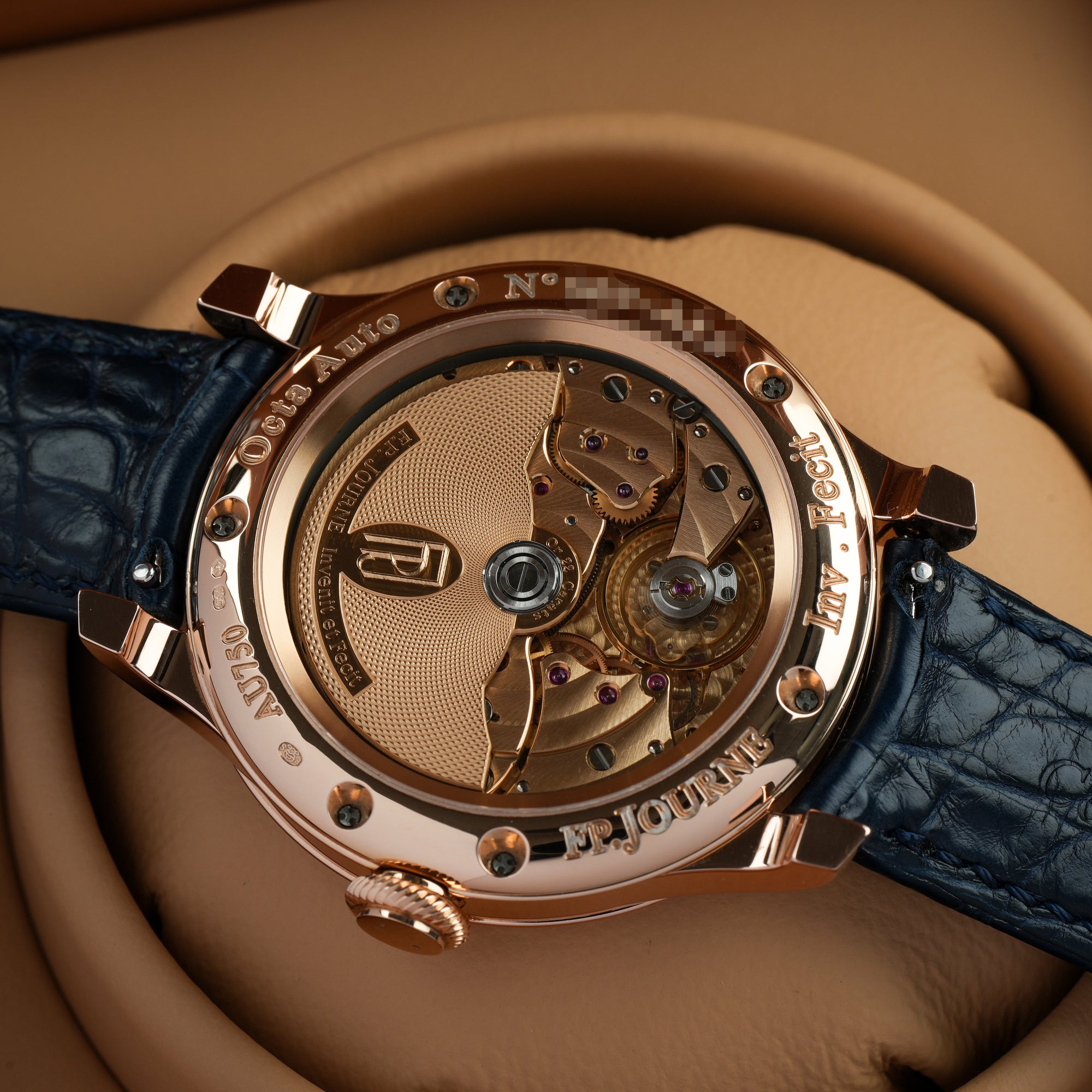 F. P. Journe Octa Automatique Lune Havana 42mm backside case movement rose gold auto