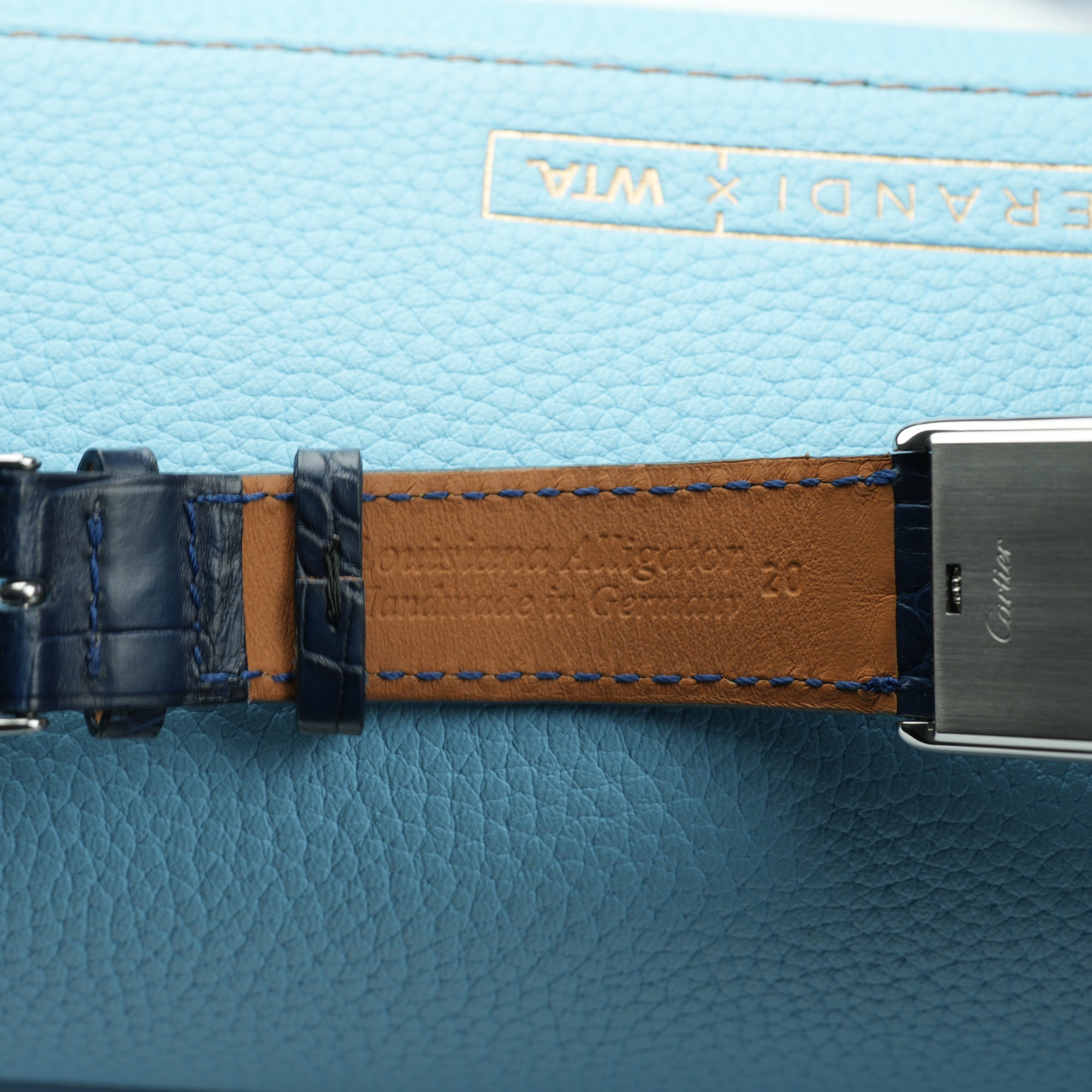 Cartier Tank Basculante Mecanique 2390 Alligator Strap inside