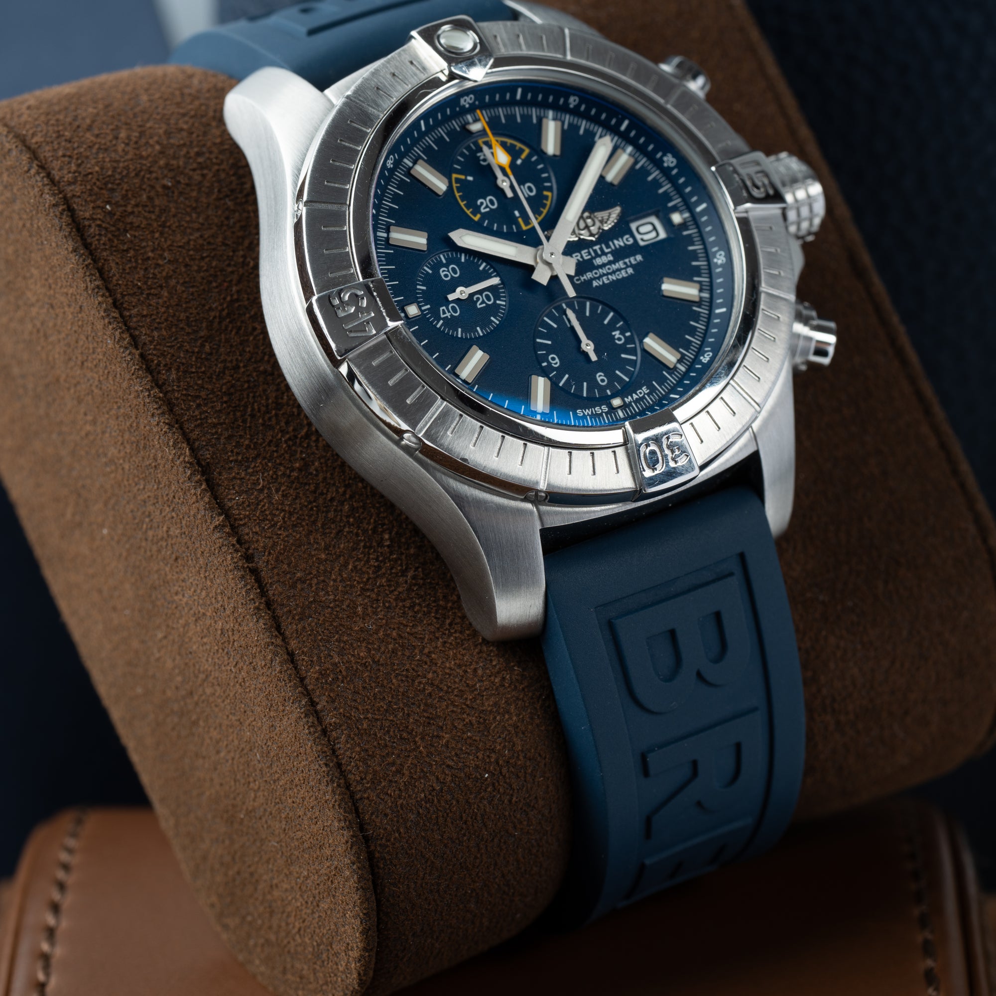 Breitling Avenger Chronograph 45 Blue Dial Front