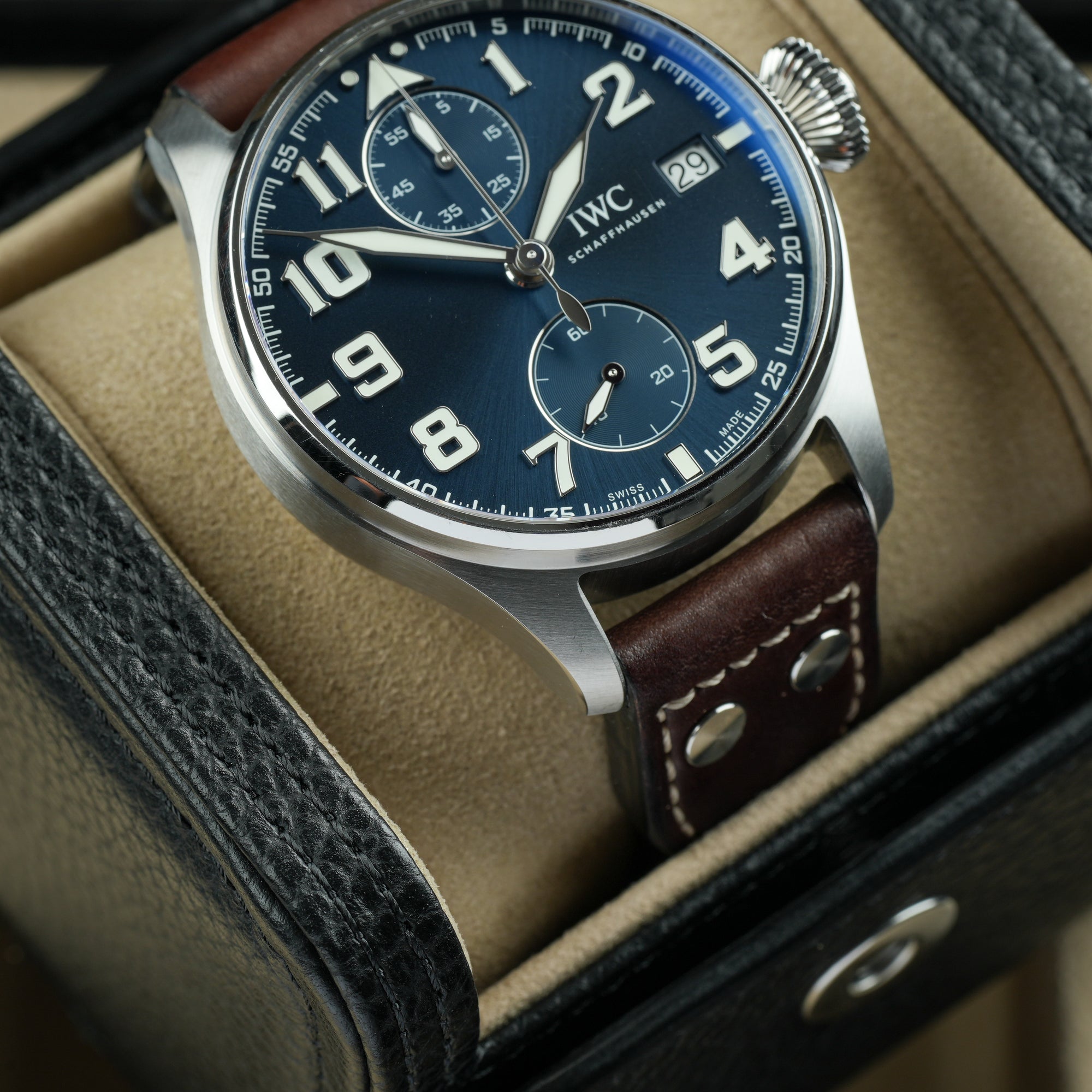 IWC Big Pilot Monopusher Le Petit Prince Blue 46mm left lug