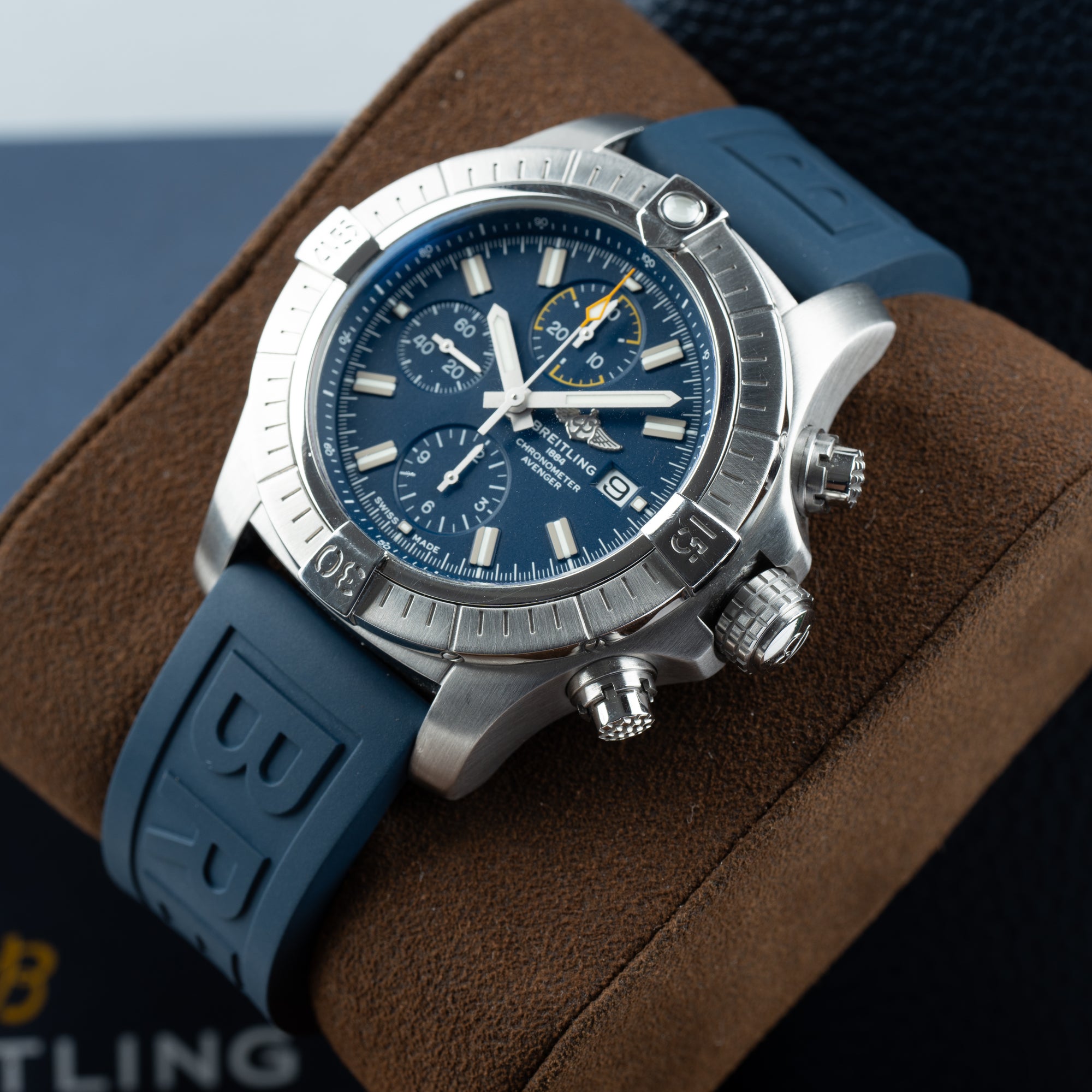 Breitling Avenger Chronograph 45 Blue Dial Right Side