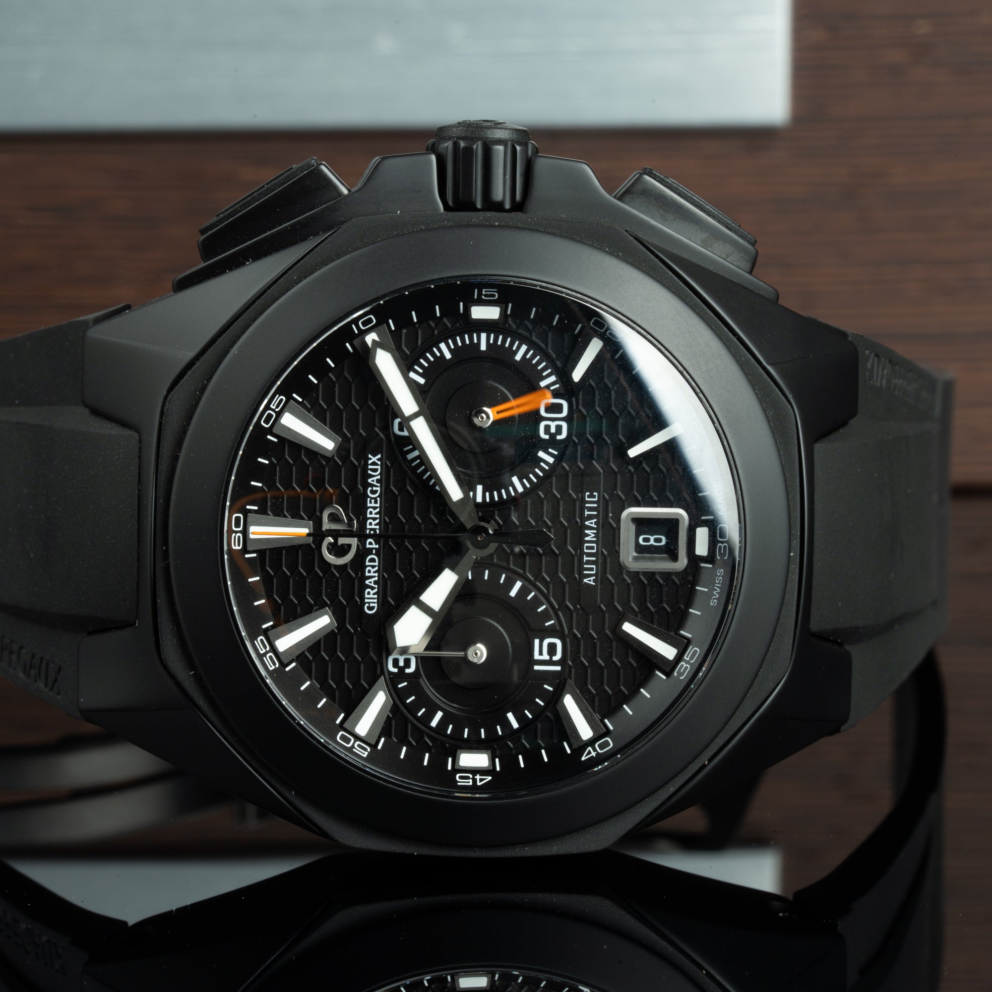 Girard Perregaux Chrono Hawk 44mm Black Closeup