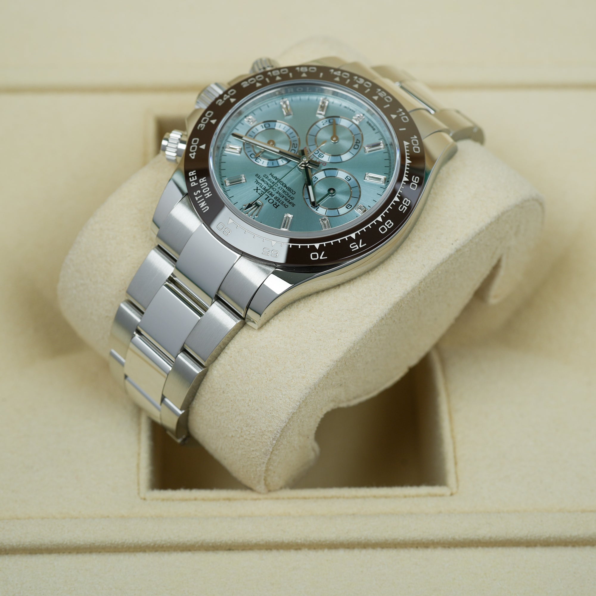 Rolex Daytona Ice Blue Platinum Baguette 116506 40mm