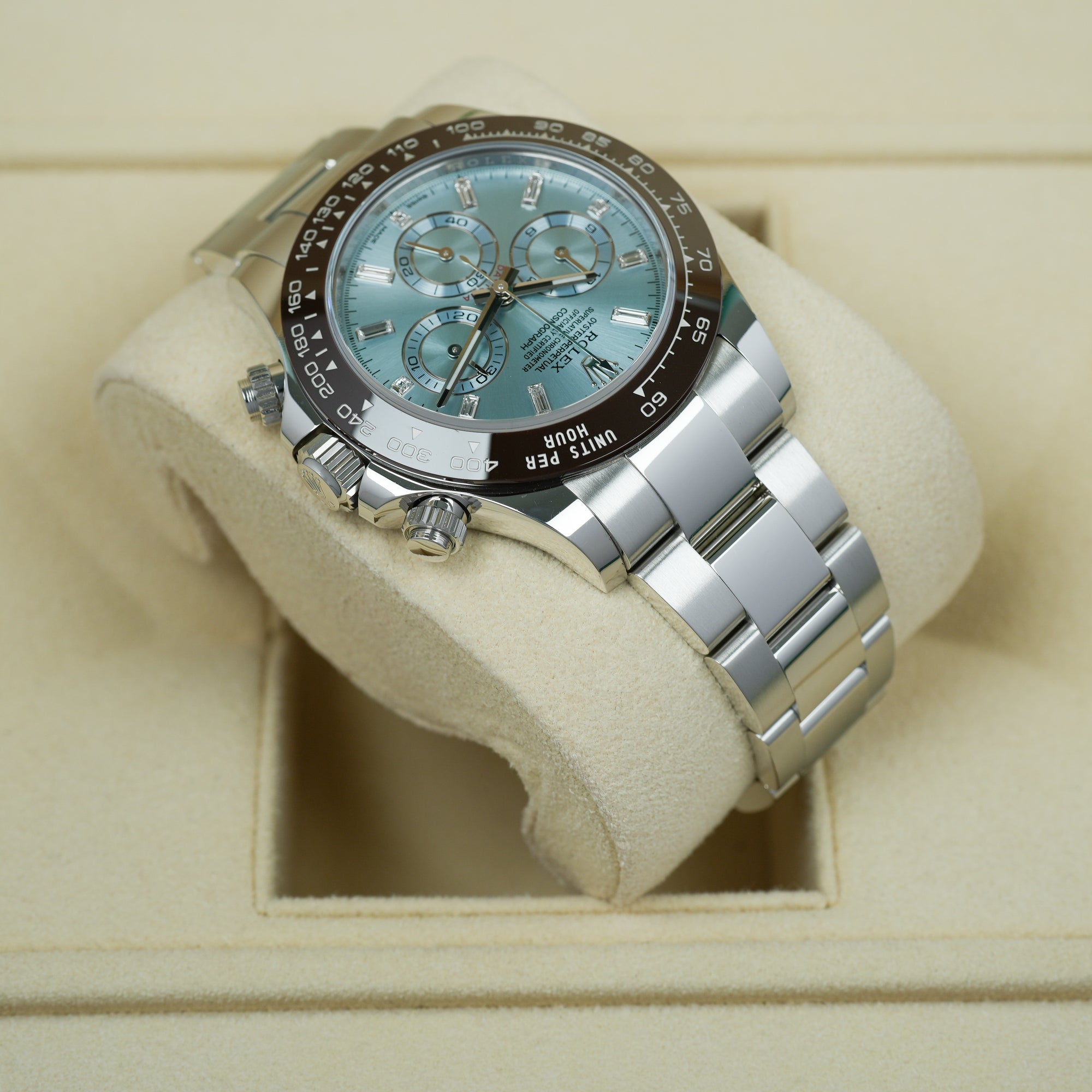 Rolex Daytona Ice Blue Platinum Baguette 116506 40mm