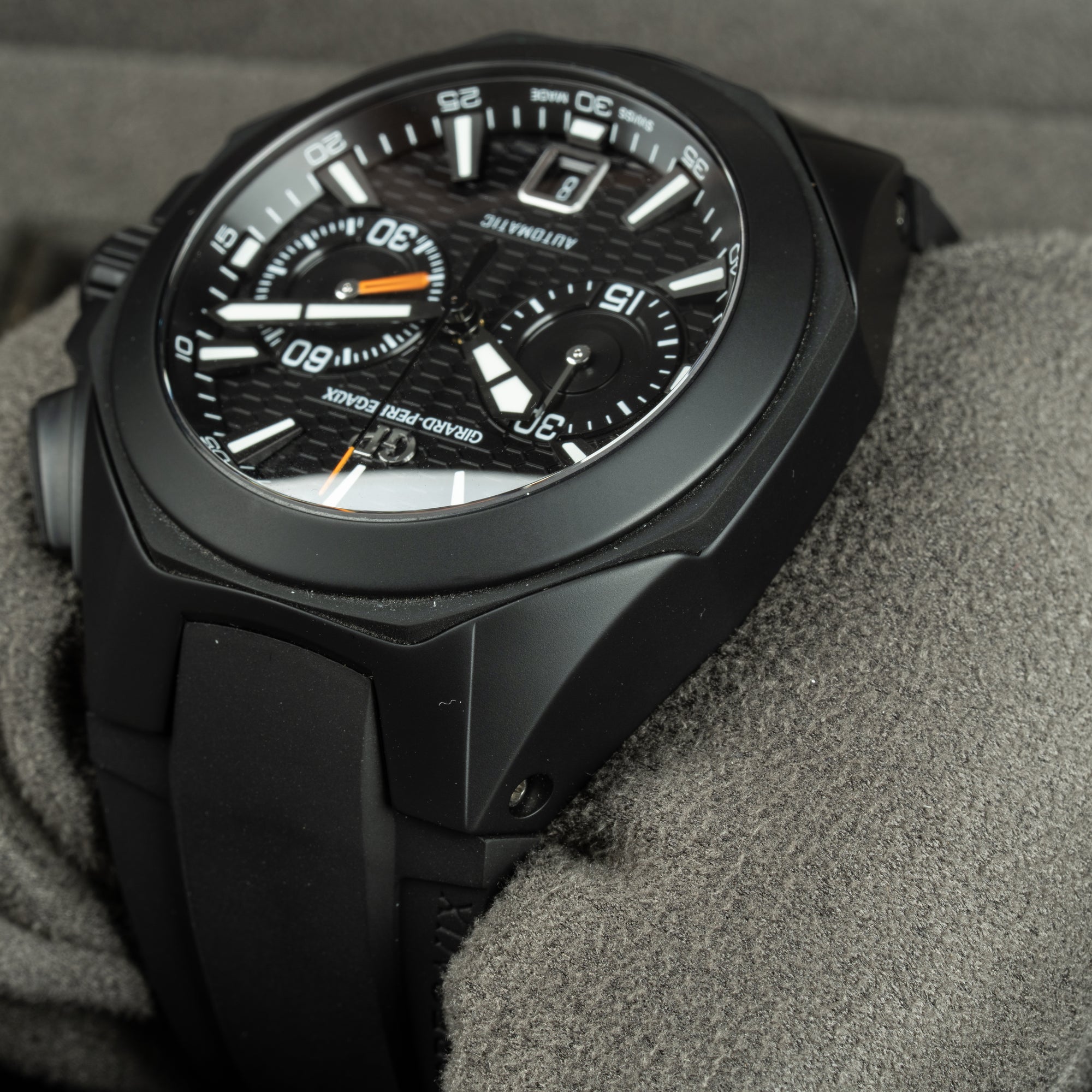 Girard Perregaux Chrono Hawk 44mm Black Case Top View