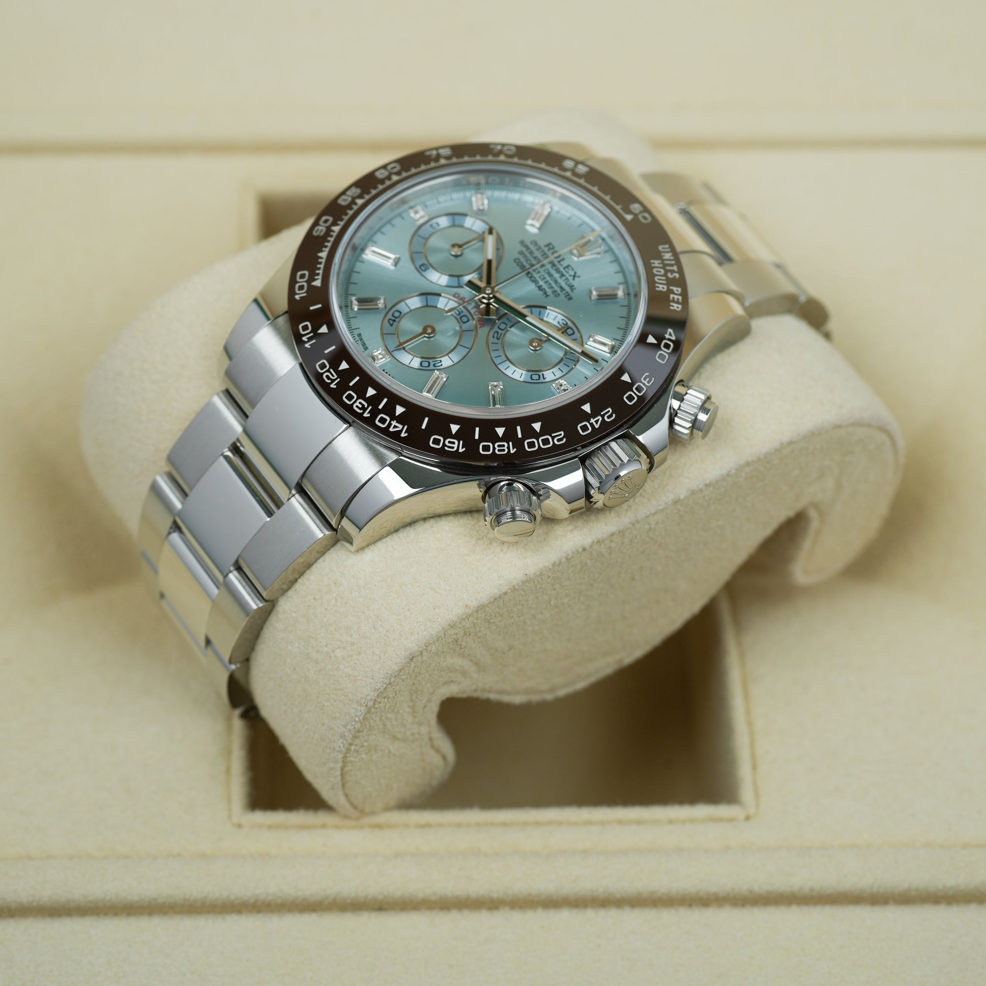 Rolex Daytona Ice Blue Platinum Baguette 116506 40mm