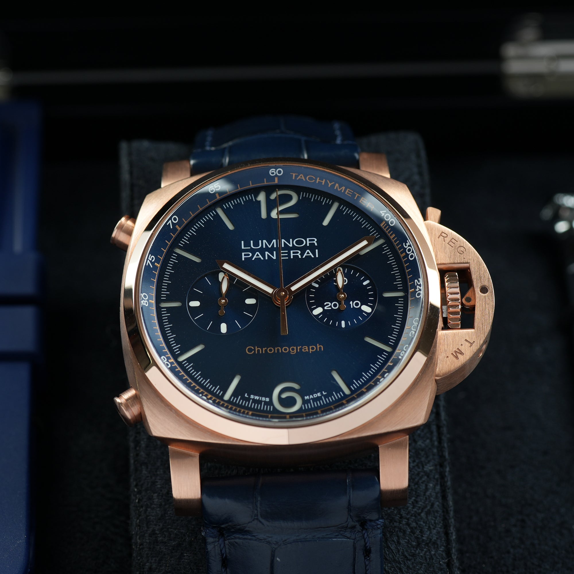 Panerai Luminor Goldtech Blu Notte 44mm Gold In Box