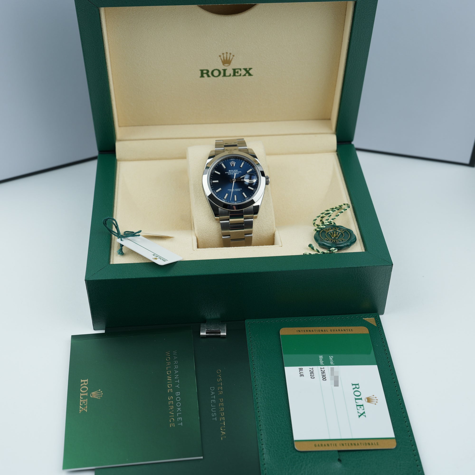 Rolex Datejust Blue 41mm Box &amp; Paperwork