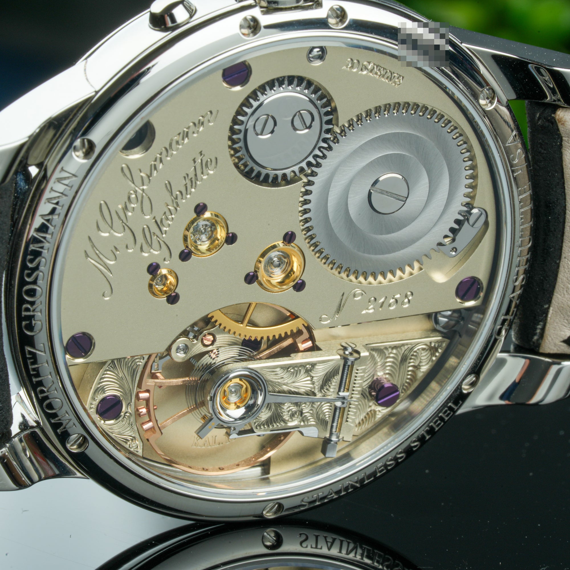 Moritz Grossmann Tremblage 41 sapphire caseback movement