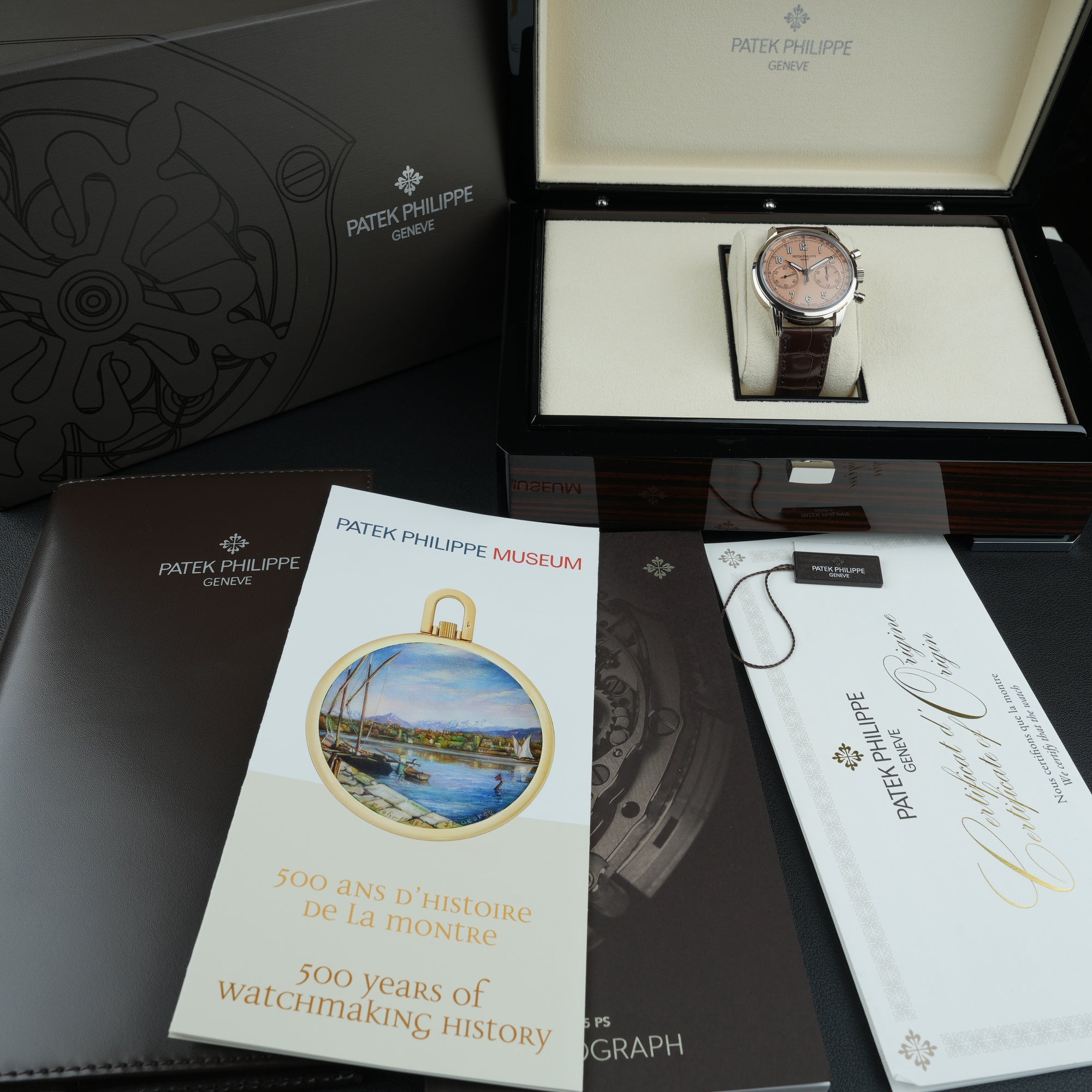 Patek Philippe Complications Salmon 41mm 5172G-010 white gold papers paperwork booklets tag