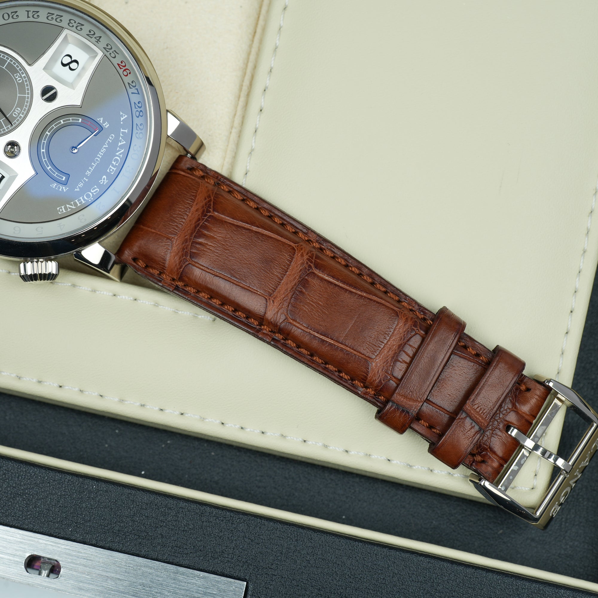 A. Lange &amp; Söhne Zeitwerk Date 148.038 44mm strap tang buckle  