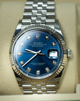 Rolex Datejust Blue Diamond 36mm Closeup