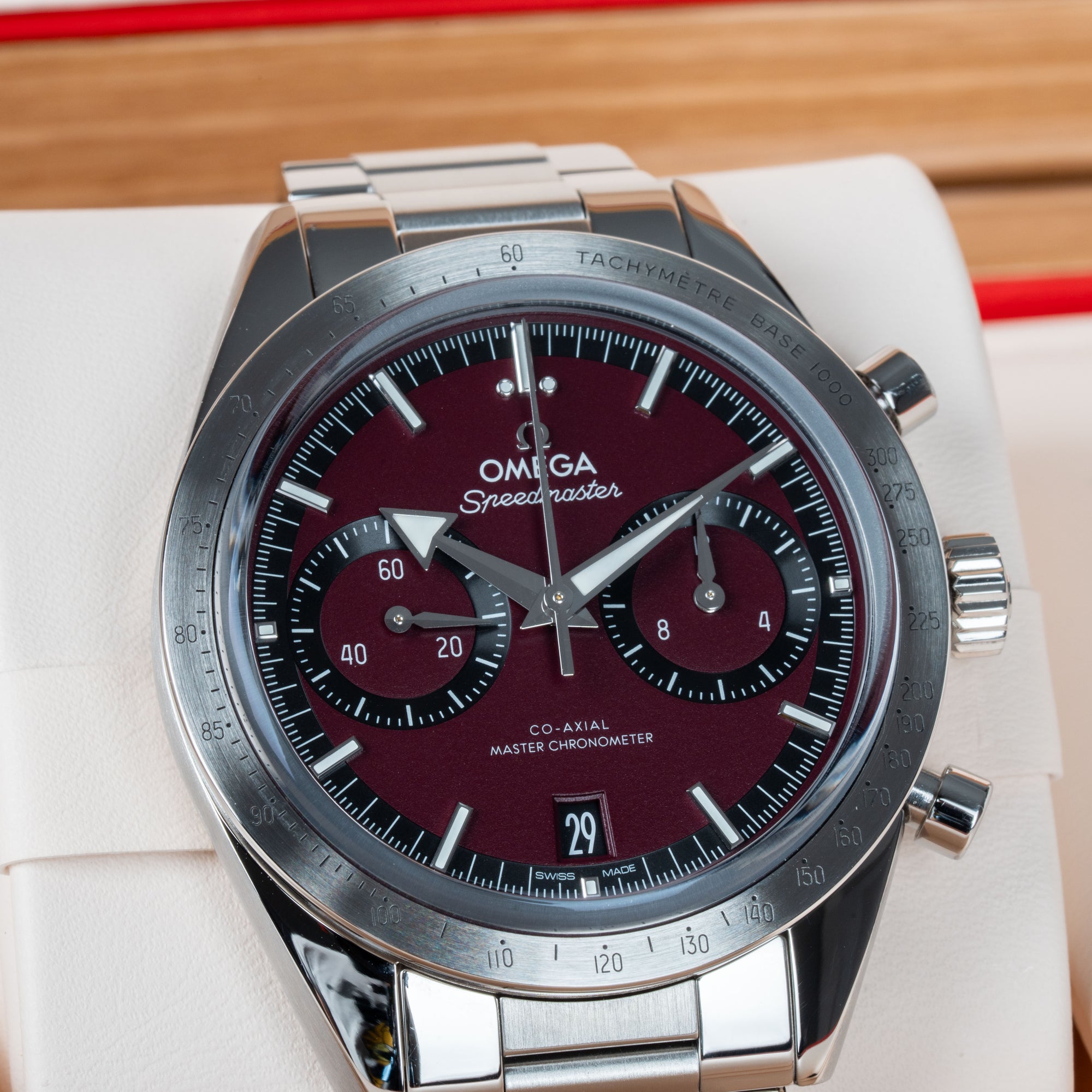 Omega Speedmaster 57 Red Closeup