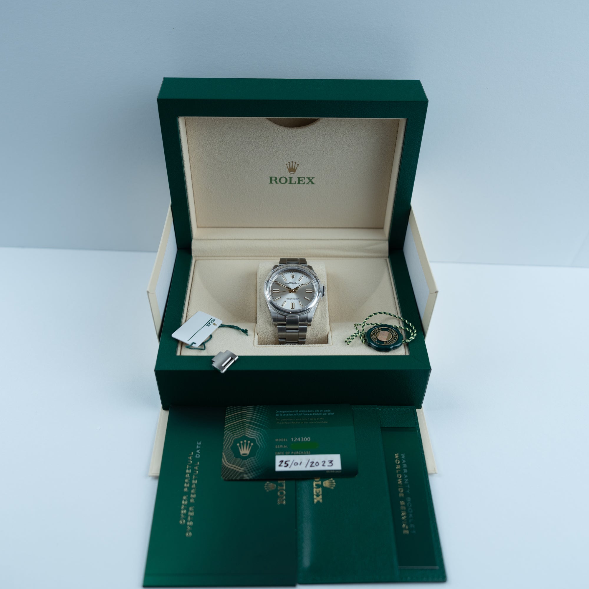 Rolex Oyster Perpetual Silver 41mm Box &amp; Papers