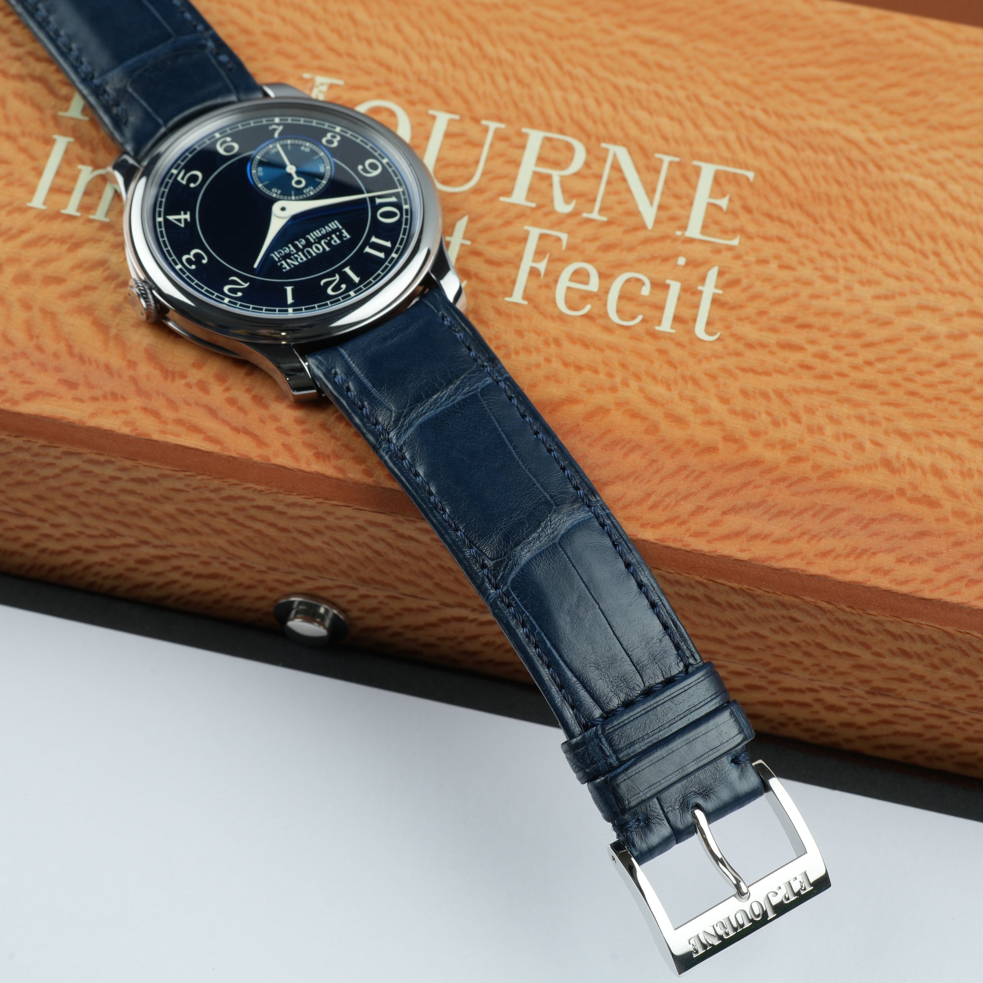 F.P. Journe Chronometre Bleu strap tang buckle