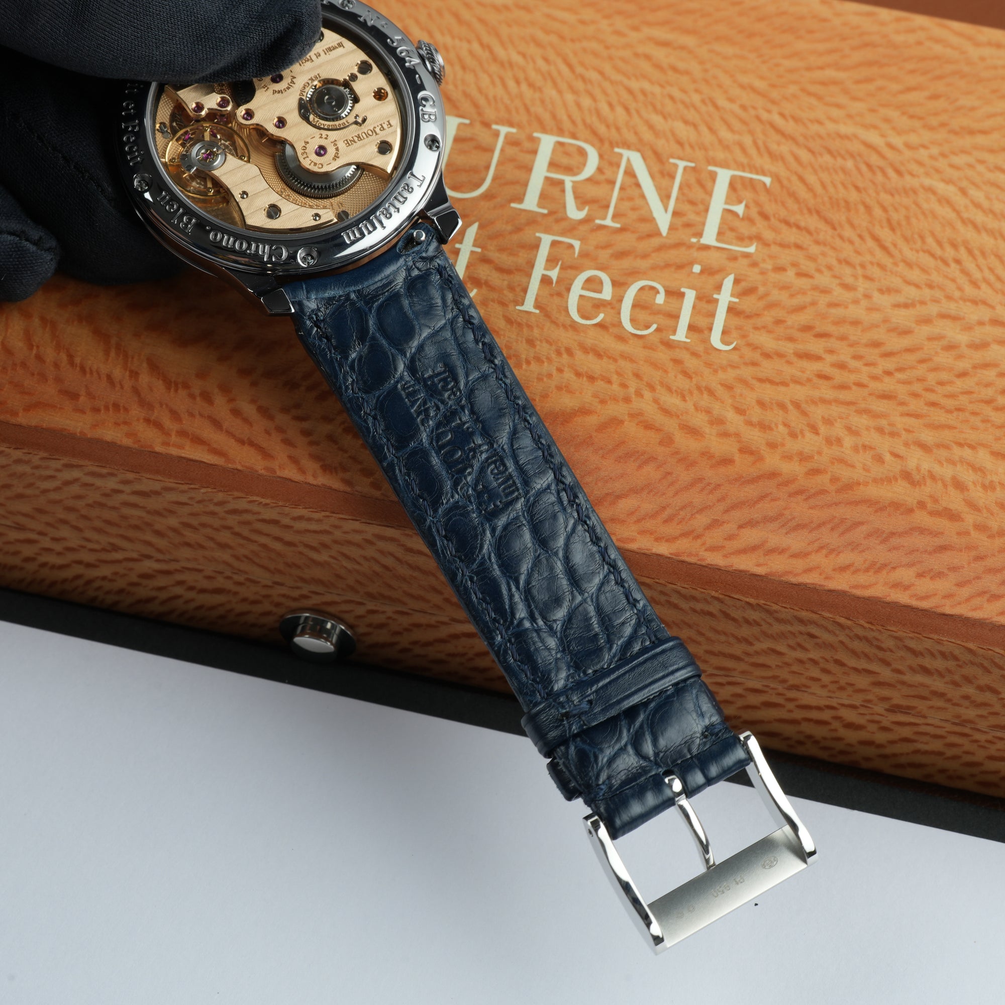 F.P. Journe Chronometre Bleu strap tang buckle