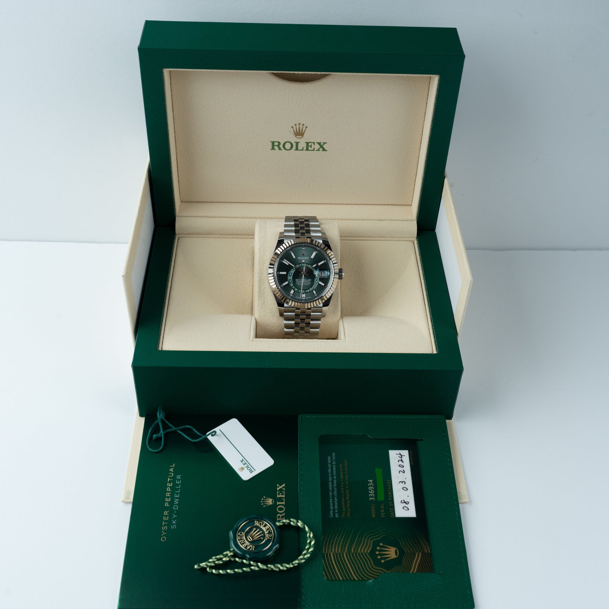 Rolex Sky-Dweller Green Dial 42mm Box &amp; Papers