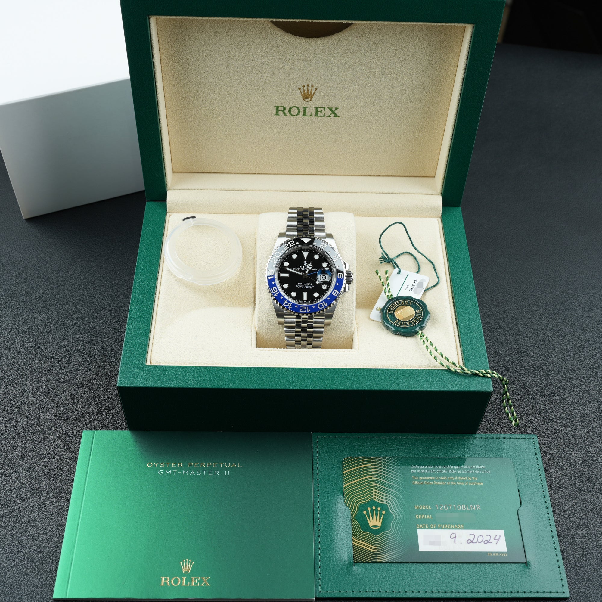 Rolex GMT-Master II Batgirl 126710BLNR Jubilee 40mm full set