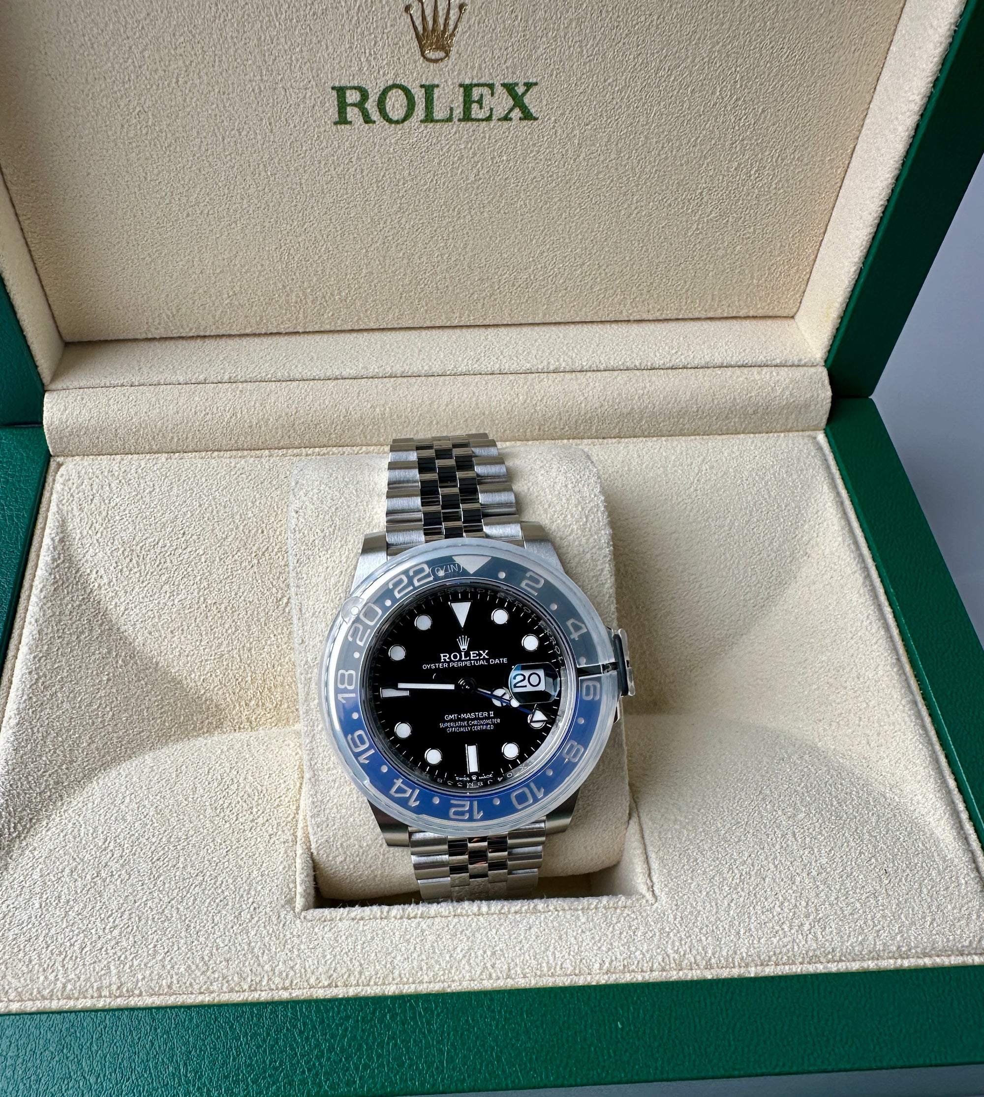 Rolex GMT-Master II Batgirl 126710BLNR Jubilee 40mm bezel protector