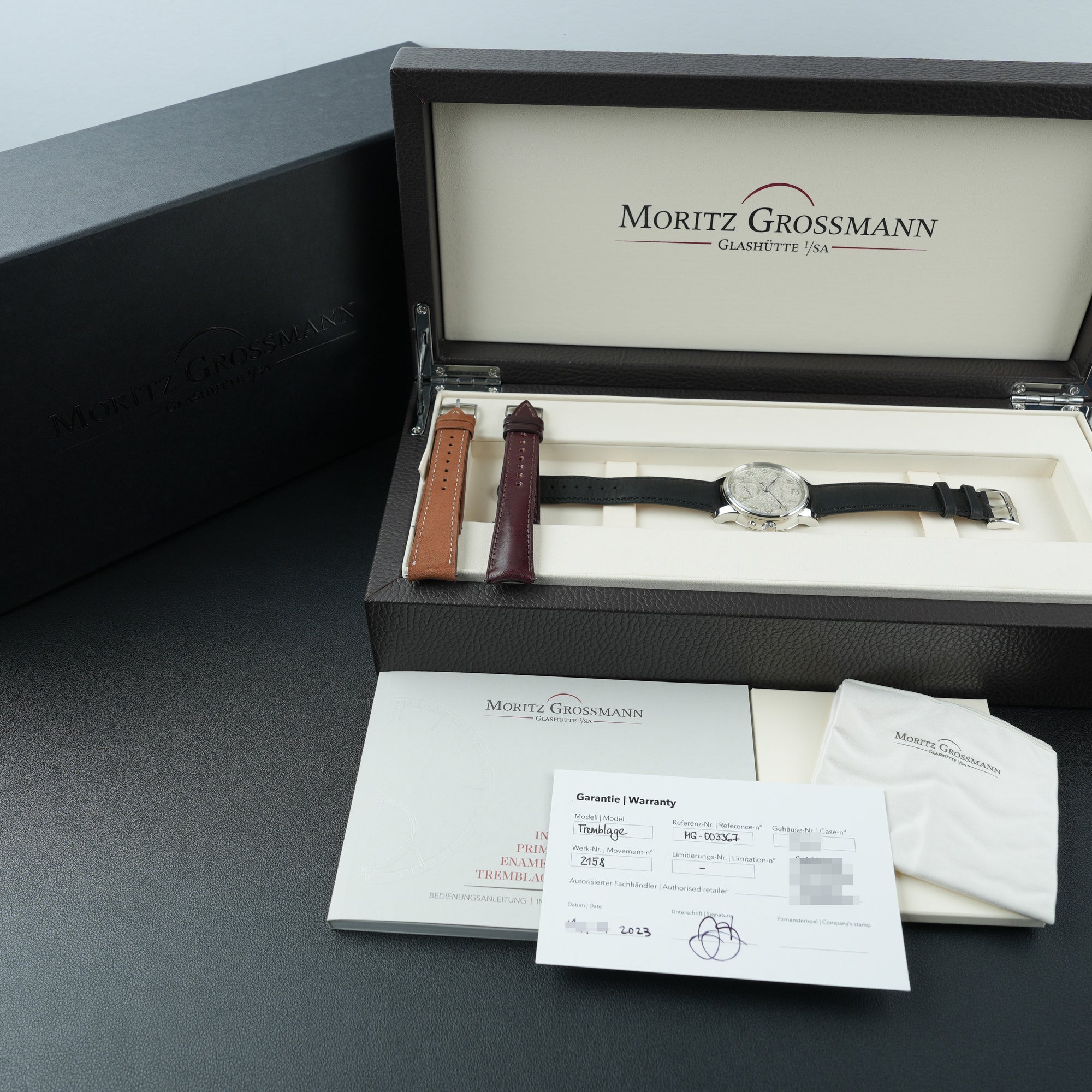 Moritz Grossmann Tremblage 41 full set box papers strap