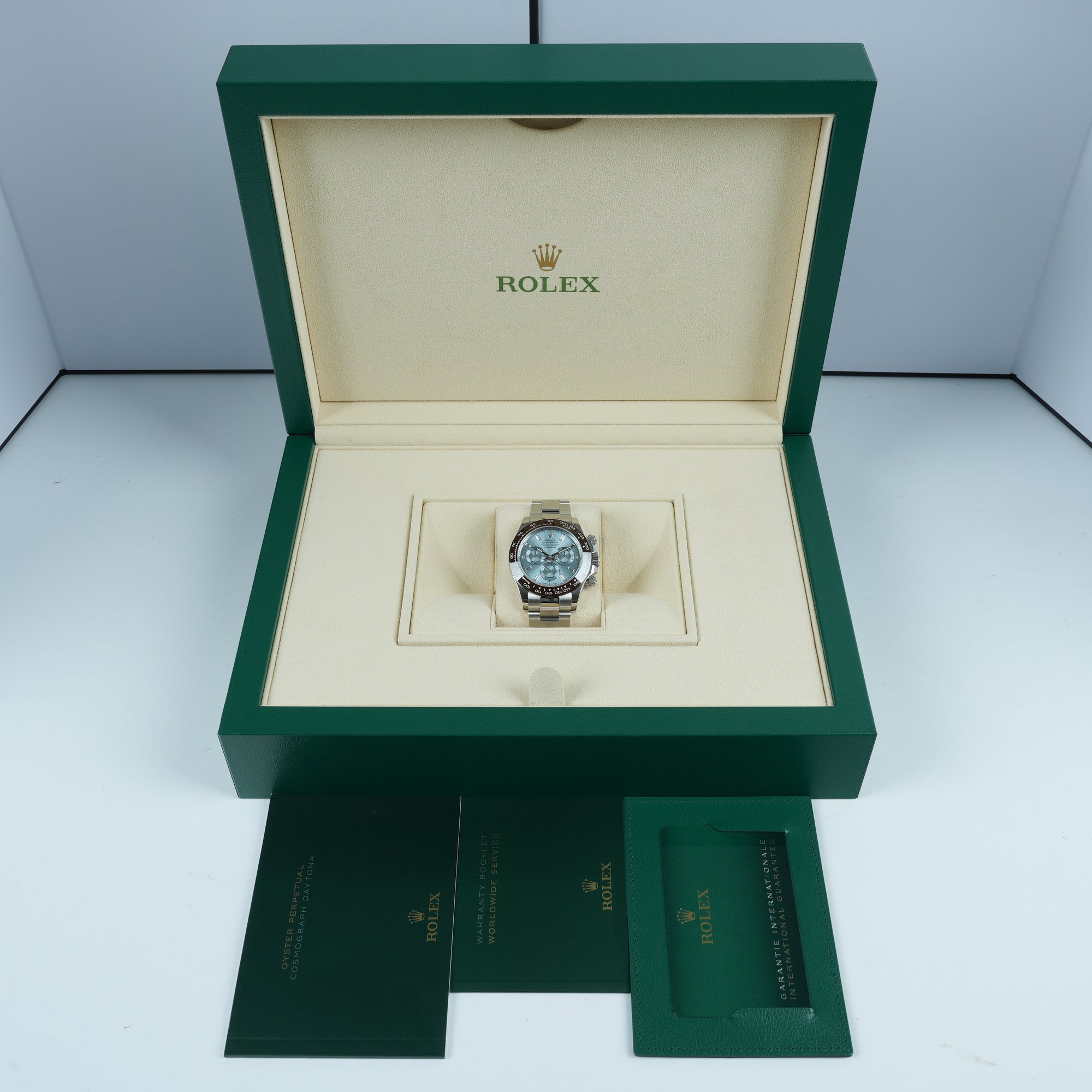 Rolex Daytona Ice Blue Platinum Baguette 116506 40mm