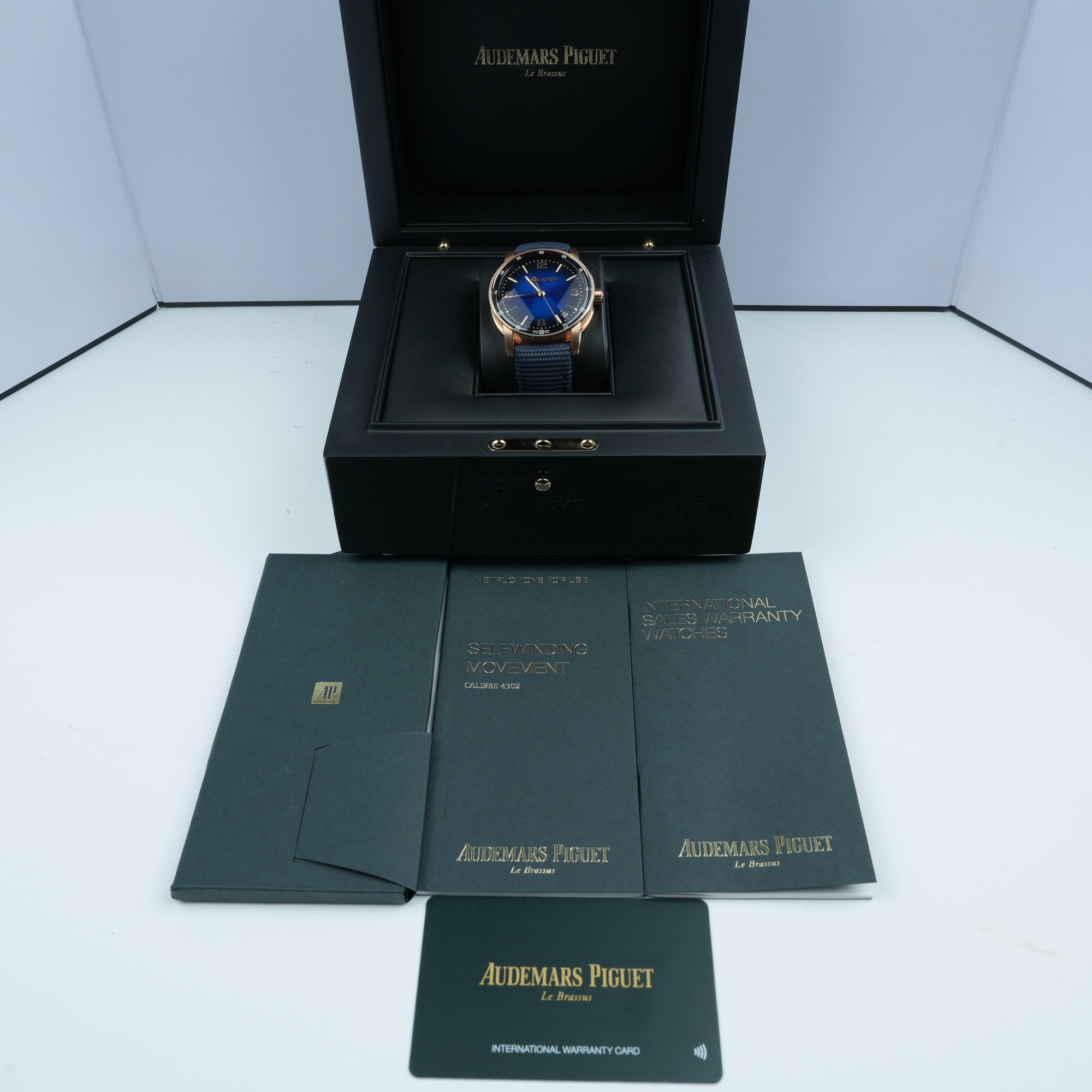 Audemars Piguet Code 11.59 Smoked Blue Dial Rose Gold 15210OR.OO.A028CR.01 full set booklets warranty card 